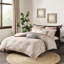 Housse de couette en coton à motif géométrique Blush pour grand lit, 2 taies décoratives incluses