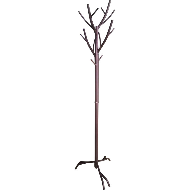 Freestanding Metal Hall Tree  Coat & Hat Rack with Branches, Bronze