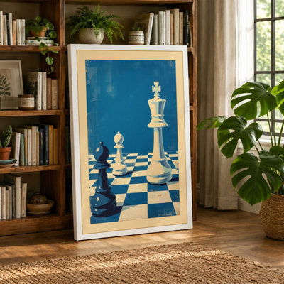 Queen and Pawn Retro - Wrapped Canvas