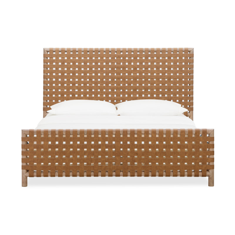 Colleen Leather Bed, California King, Granola
