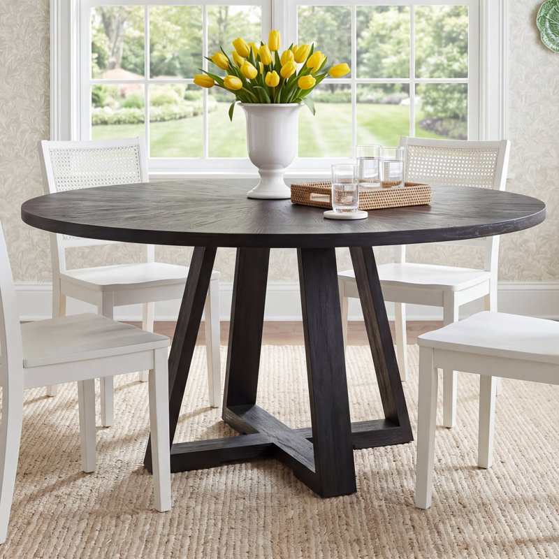 Evalee Round Solid Wood Base Dining Table