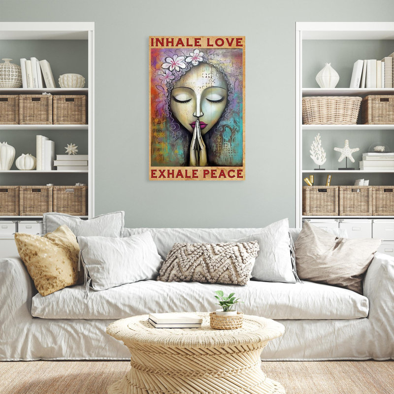 «Inhale Love Exhale Peace», impression sur toile, H 36 po x l 24 po x P 1,25 po