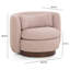 Fauteuil d'appoint pivotant en chenille rose Nura Blush-119928777