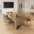 Modern Minimalist Solid Wood Iron Triangle Conference Table with Power Sockets-2023418856