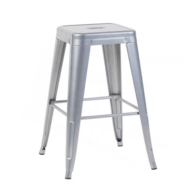 30 Inch Counter Height Stool, Backless Metal Bar Stools Set Of 2, Non-Stackable, Detachable & Easy Assembly, Space-Saving Design For Kitchen Island/Bar/Café/Dining Room