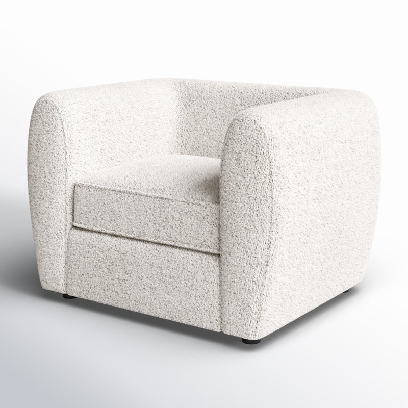 Celal Upholstered Armchair, Off-White 100% Polyester