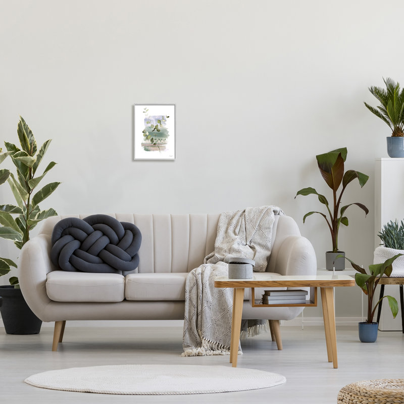 Eucalyptus Herb Botanical Art in Gray Wood Frame, 11 x 14