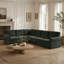 Canapé en L 118 po avec lit escamotable, canapé-lit convertible surdimensionné avec garniture cloutée et accoudoirs roulés, canapé modulaire revêtu de chenille, pour le salon, vert (ancien SKU: W1885S00260)