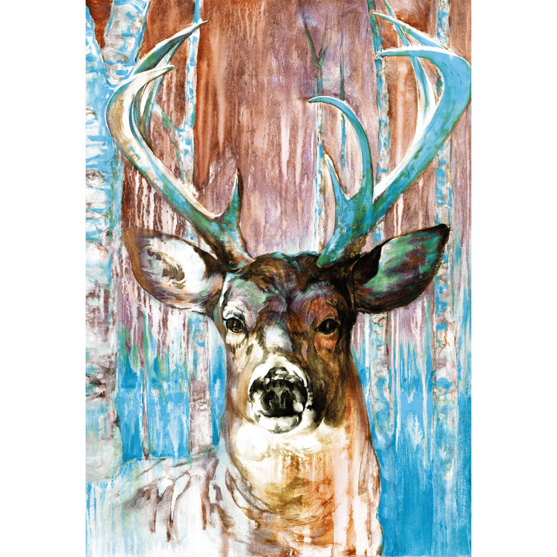 Rad Deer - Wrapped Canvas Painting, 91cm H x 61cm W