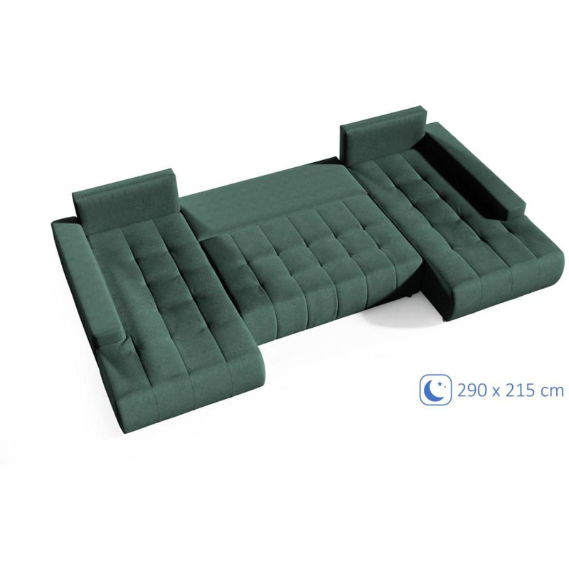 Haussman Corner Sofa Bed, Green