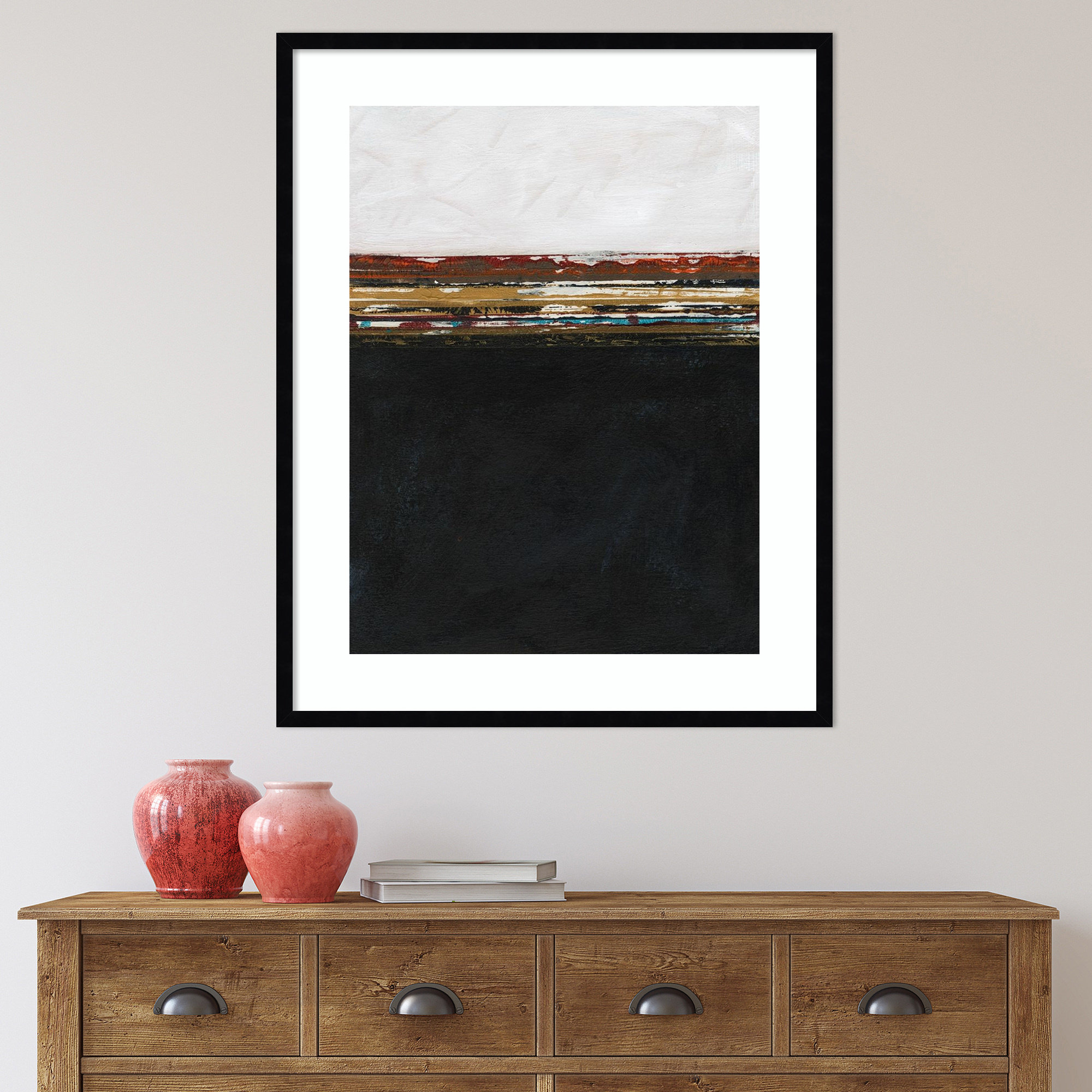 A Sense Of Space I by Jodi Fuchs, 35.12" H x 28.12" W x 0.88" D, Black Framed Paper