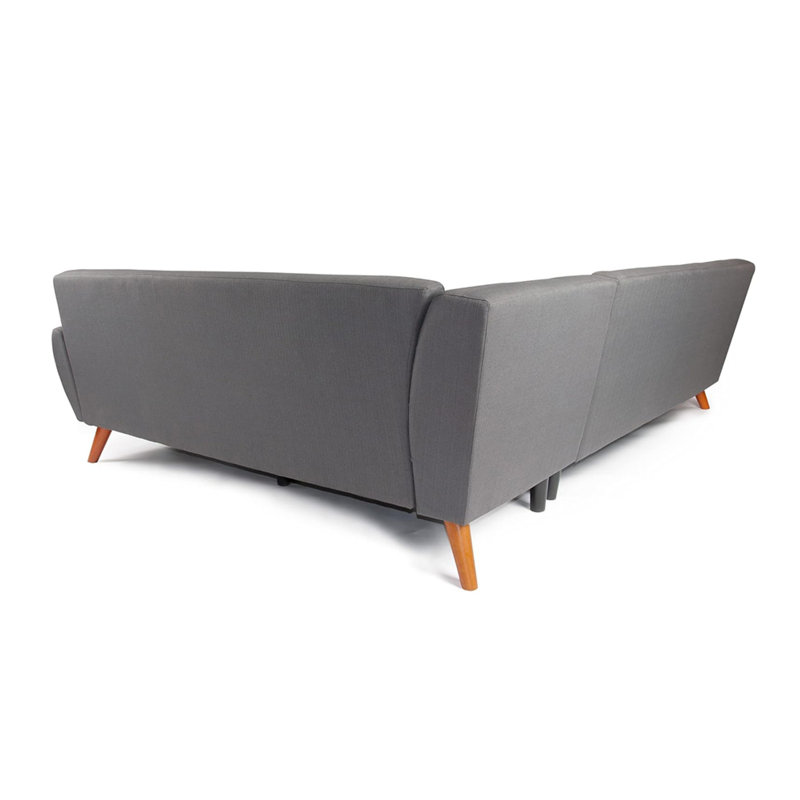 Gaege Upholstered L-Shaped Sectional Right Hand Facing, Gray Polyester Blend