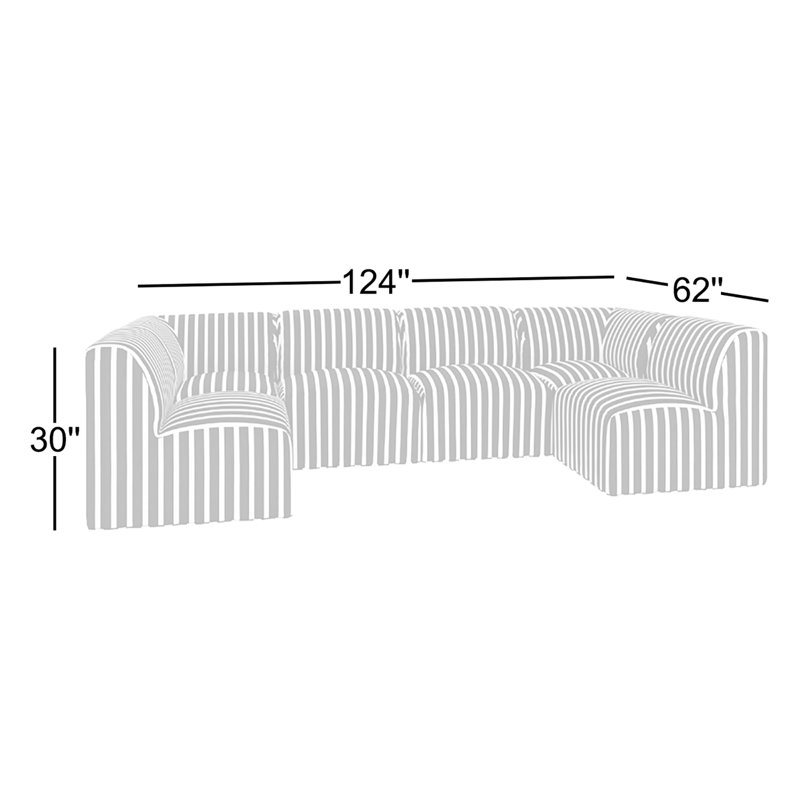 Eliana  Essie 124" Sunbrella Outdoor U Sectional