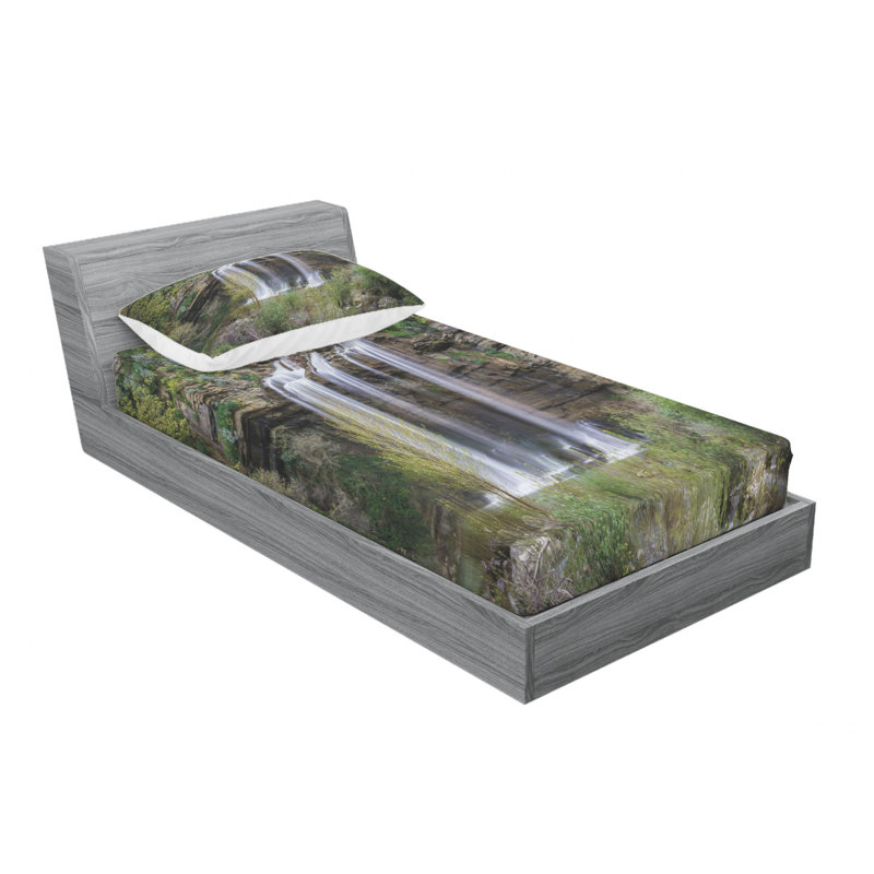 Ensemble de draps Waterfall Jungle Corleone, Ensemble de draps pour lit simple avec drap-housse