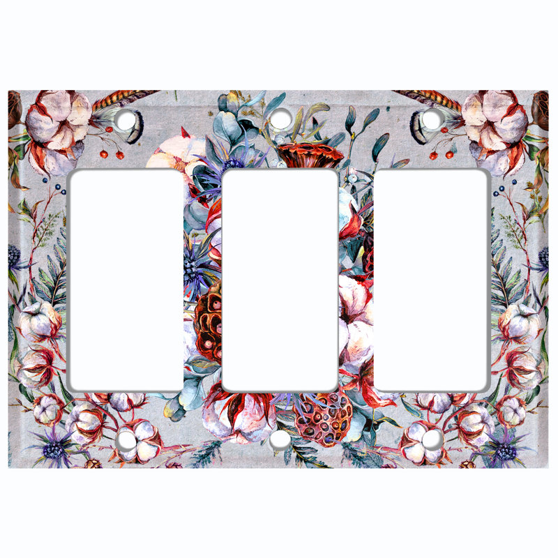 Patterned 3 - Gang Rocker Standard Wall Plate