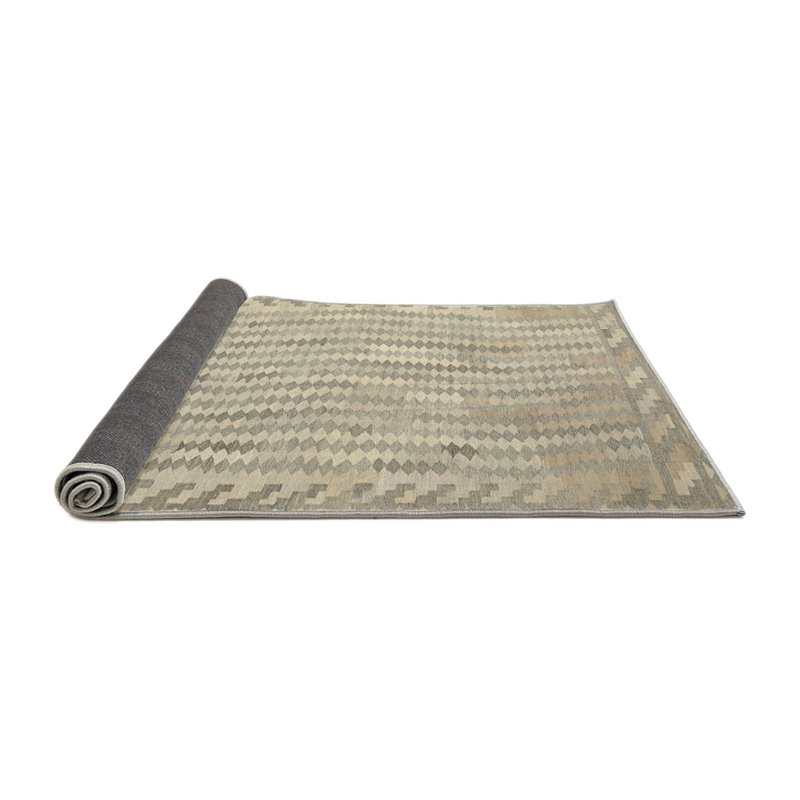 Tapis de zone d’olive clair contemporaine, Rond 5 pi