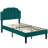 Aldora Twin Size Set Upholstered Adjustable Headboard Noiseless Platform Bed-1215717288