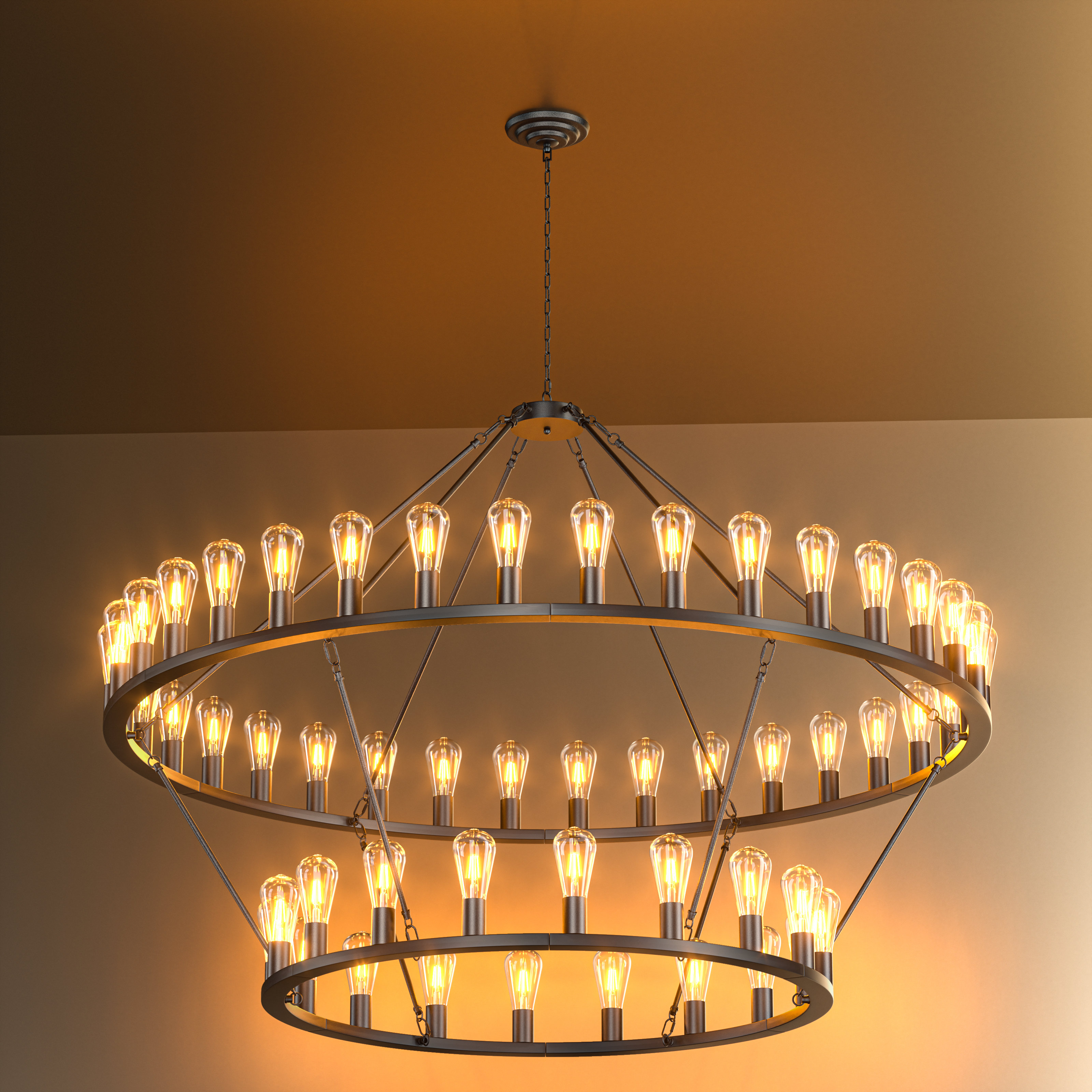 17 Stories Heritageburst 79 In.54-lights Black Candle Chandelier With ...