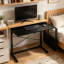 Bureau pliable de 31,5 po, très grand plateau télé pour manger sur le canapé, bureau d'écriture pliable pour ordinateur personnel, noir