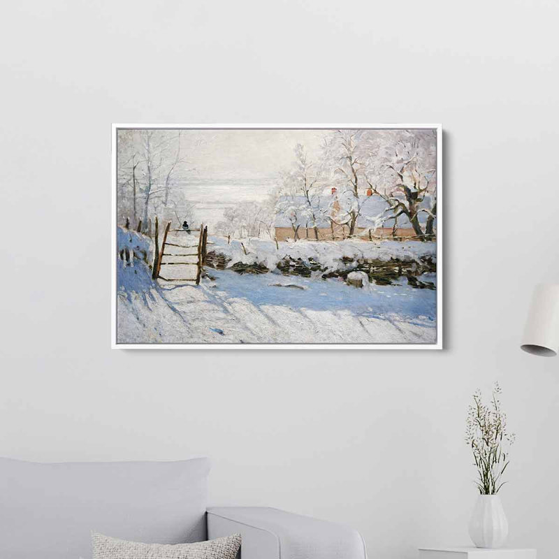 Pie blanche, art mural sur toile 6191, H 20 po x l 30 po, Cadre flottant blanc