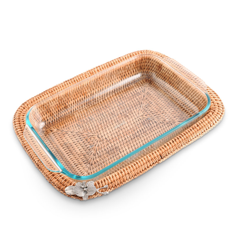 Rectangle Rattan Casserole Set