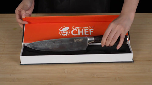 Commercial Chef Japanese Chef Knife 8 inch High Carbon German Stainless Steel with Ergonomic Pakkawood Handle - Full Tang Ultra Sharp Blade Edge