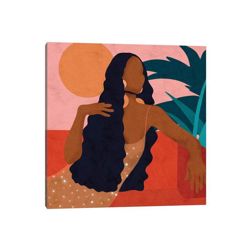 «Taraji» - Impression encadrée sur papier, H 37 po x l 37 po x P 1,5 po, Toile tendue