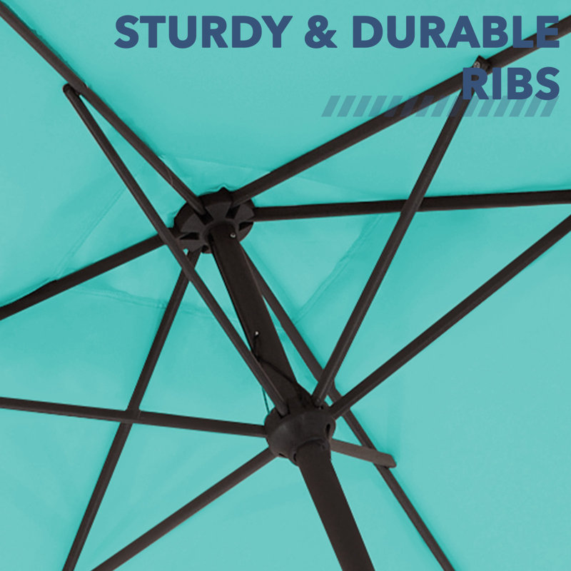 Parasol de marché d'extérieur 6,5 pi x 10 pi, Bleu