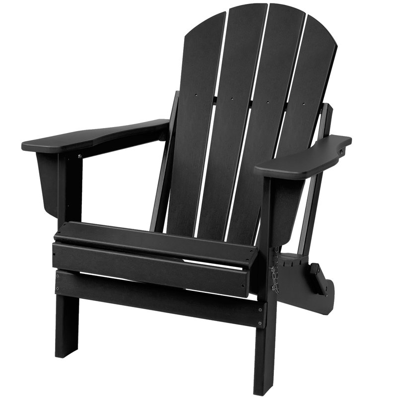 Chaise Adirondack pliante en plastique Bryes, Noir
