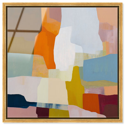 «Safran Mesa», reproduction d'art acrylique encadrée par Art Remedy, cadre doré, 24 x 24