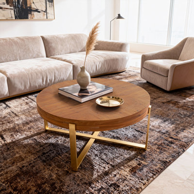 Table basse moderne d'épissure rétro moderne, plateau de table en bois de sapin et pieds croisés noirs
