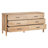 Marites 66 Inch Wide Dresser, 6 Drawers, Handcrafted Natural Oak White Mango Wood