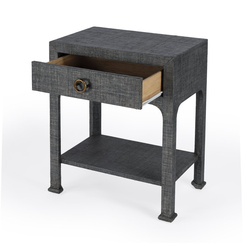 Chatham Raffia Nightstand, Charcoal
