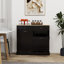 Armoire à ordures inclinable à deux tiroirs et à deux compartiments - Noir