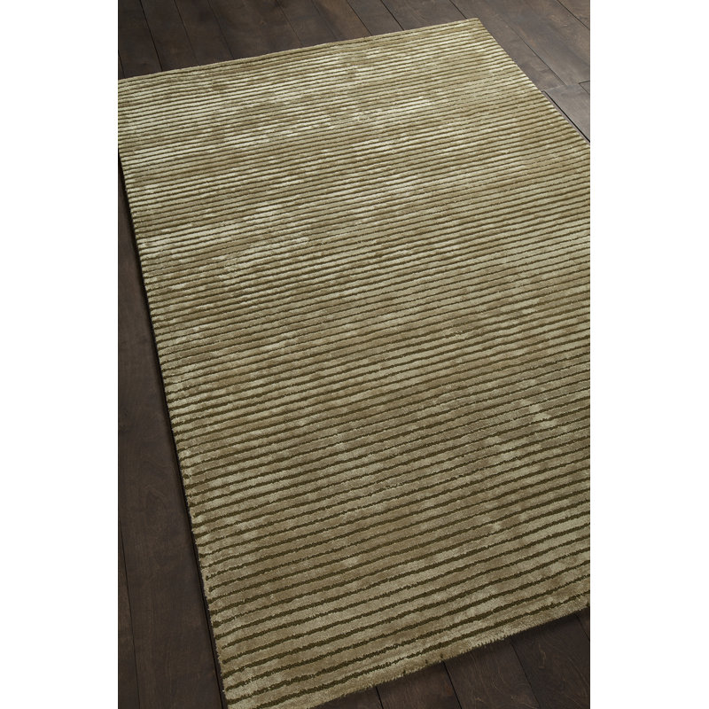 Emerald Whisper Hand-Tufted Wool & Viscose 5'x7'6" Rectangular Rug