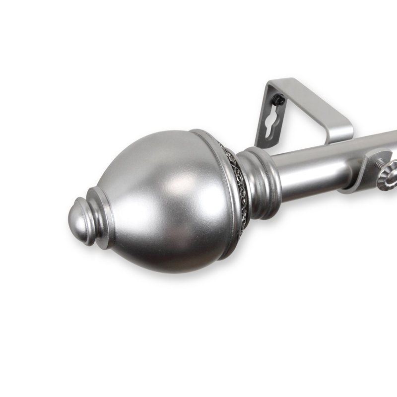 Tringle à rideaux simple Zoe Ramona, Nickel satiné