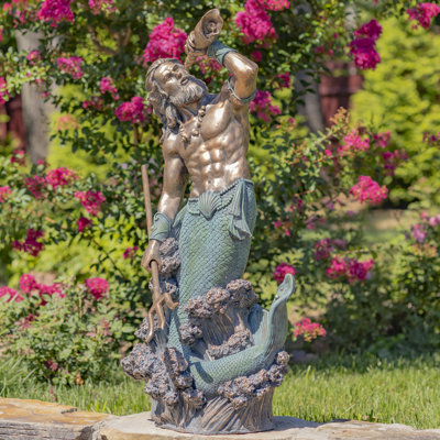 Eilidhmay Nautical Magnesium Merman Garden Statue