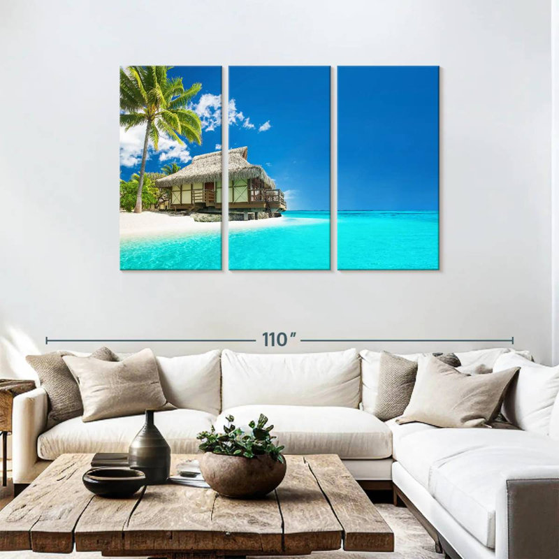 Plage tropicale Gillard Tahiti, H 48 po x l 74 po