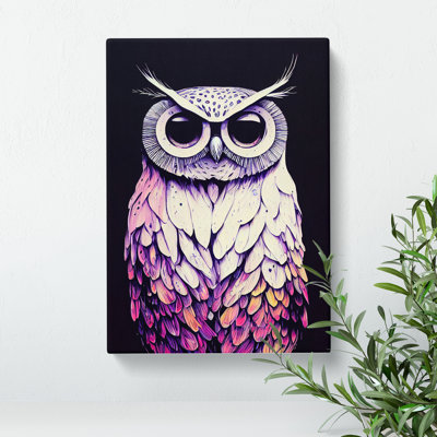 Splashed Owl No.7 - Wrapped Canvas