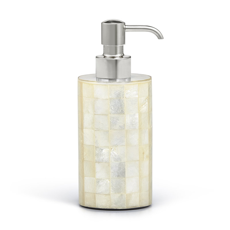 Capiz Soap Dispenser, Ivory/Polished Nickel