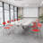 Red Openwork Pattern Plastic Folding Chairs(Set Of 4)