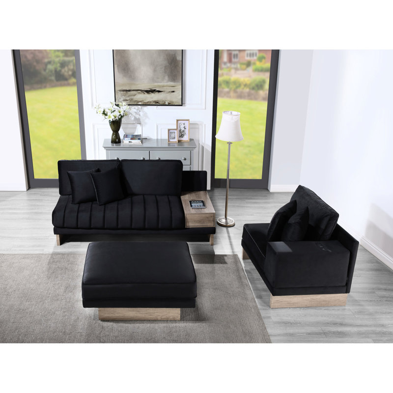 Canapé modulaire réversible moderne en velours
