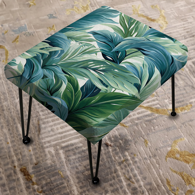 Azure Breeze Tropical Pattern - Tropical Rectangle Ottoman