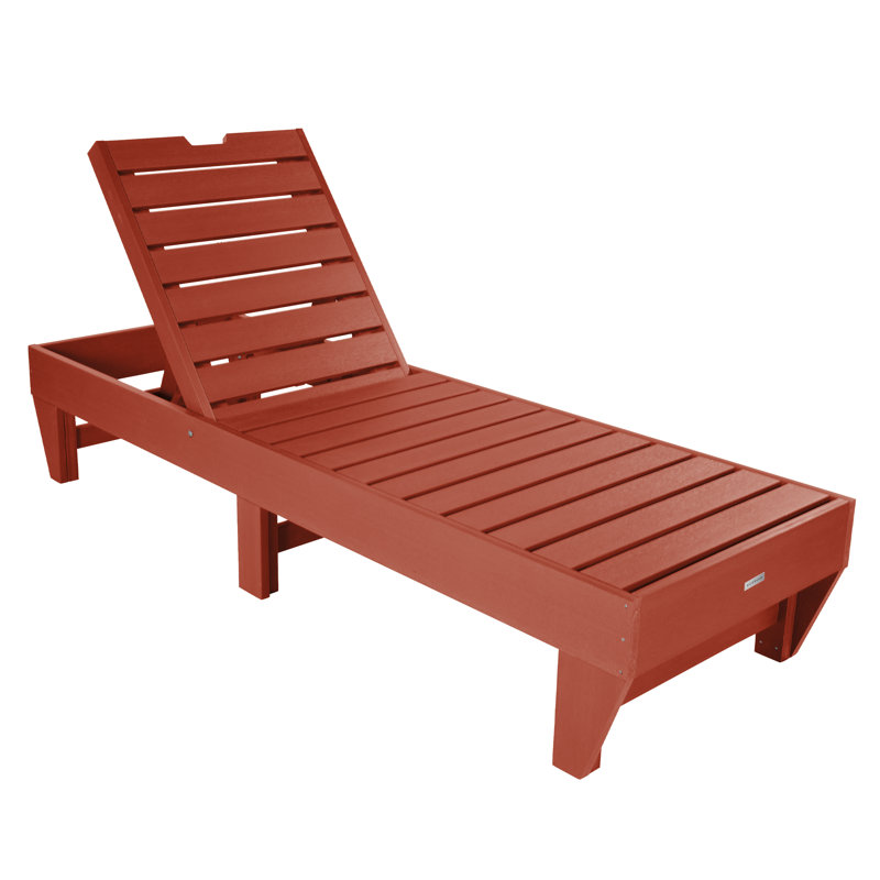Chaise longue simple inclinable Annette, Rouge rustique