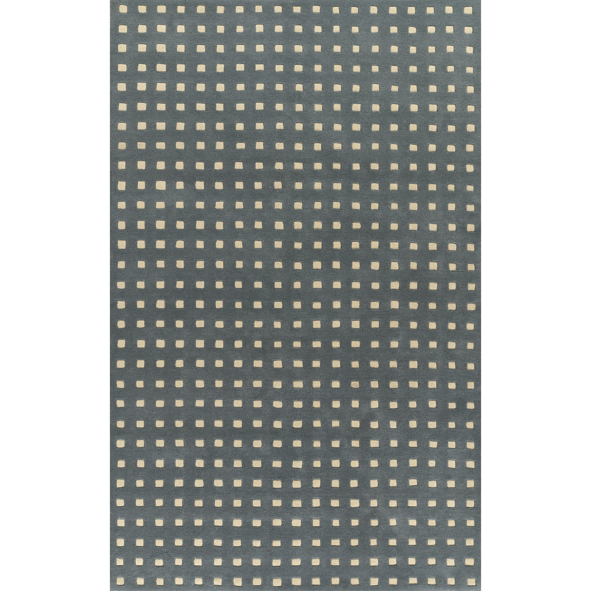 Lang Hand Tufted Wool Geometric Blue Area Rug 5' X 8', 6' X 9'