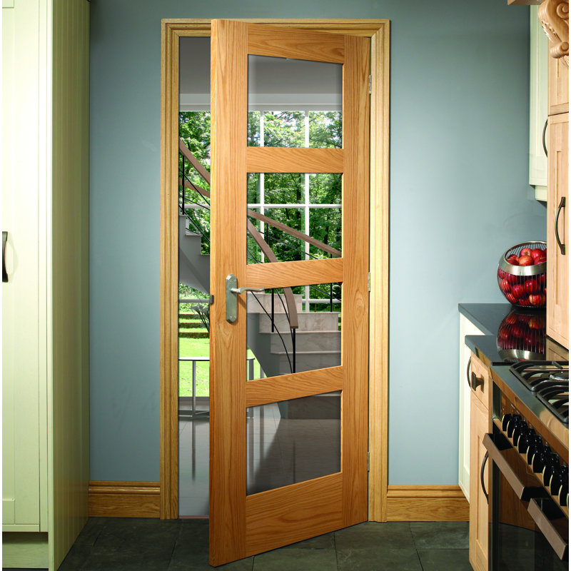 Internal Glazed Oak Shaker Fire Door, 1981mm H x 686mm W x 44mm D