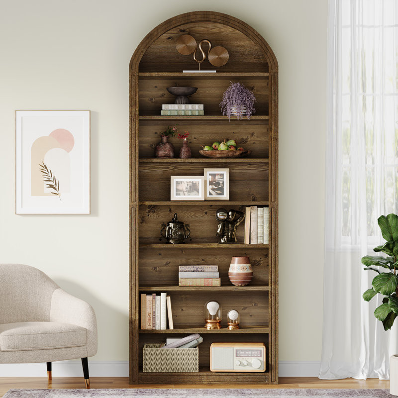 80cm W Bookcase, Brown, 8 Shelves