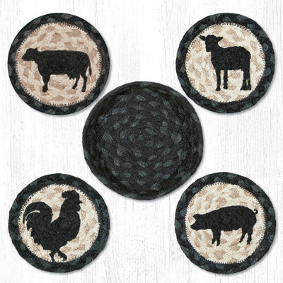 Ensemble de sous-verres ronds en jute 5 po x 5 po