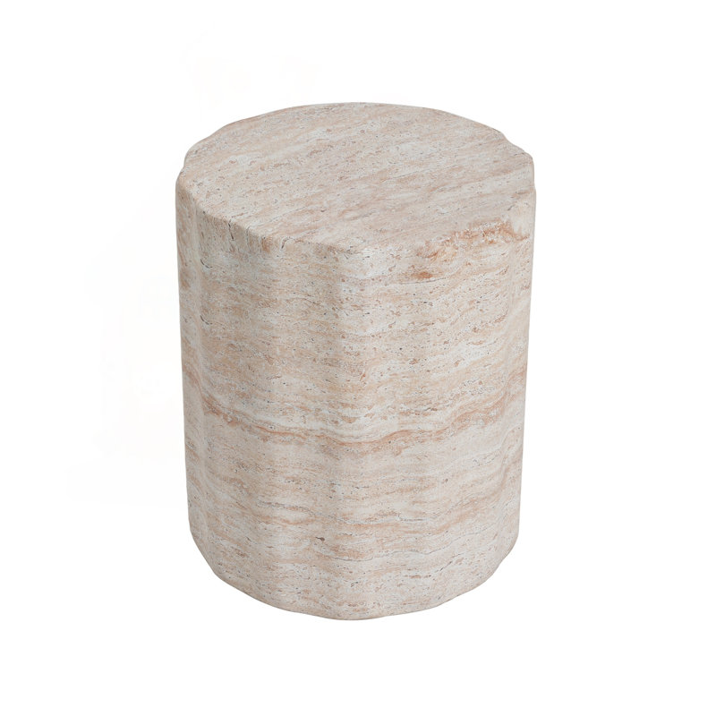 Table d'appoint Travertine, H 18 po x l 15,5 po x P 15,5 po