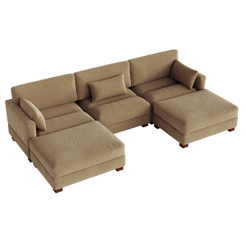 Corduroy Corner Sofa , 78cm H x 314cm W x 173cm D, Carmel Corduroy